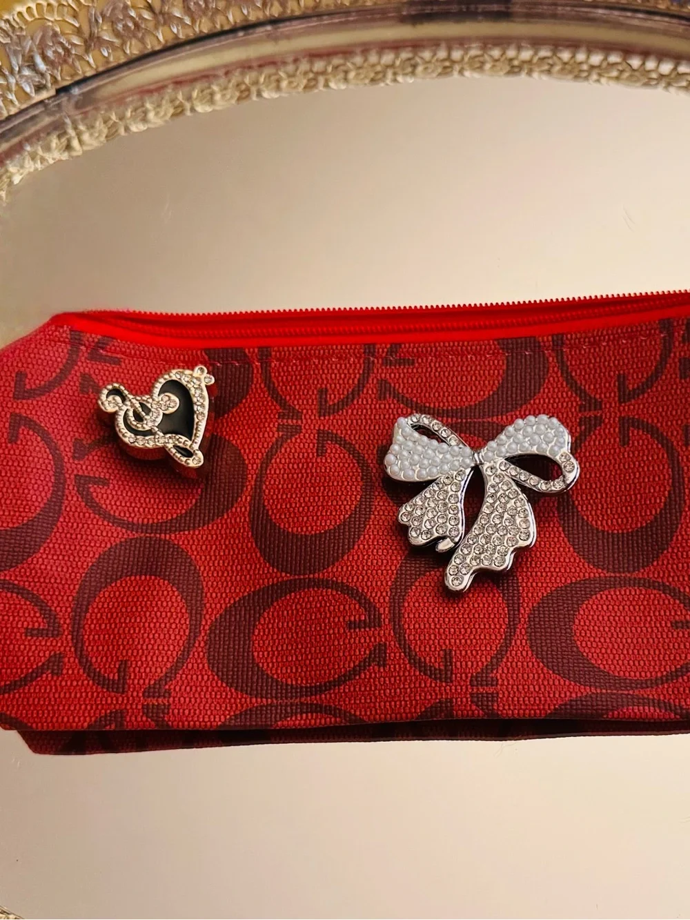 N/A embellished zipper
